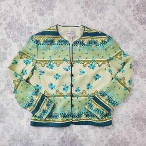 Vintage Adriana Papell Petites Silk Beaded Jacket with Shoulder Pads